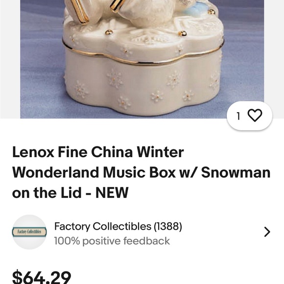 Lenox Winter wonderland snowman, music box - Picture 7 of 7